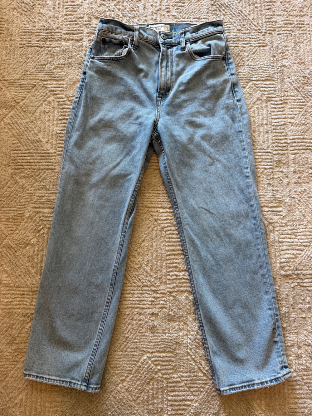 Abercrombie & Fitch Ankle Straight Ultra High Rise Jeans Light Wash 27 4S